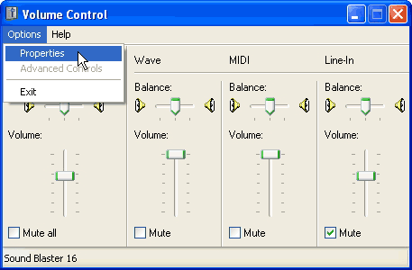 Properties Volume control