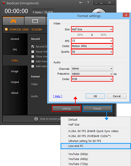 How to reduce the recording lag