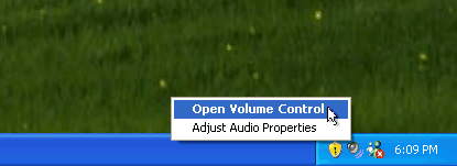 Open Volume Control - tray