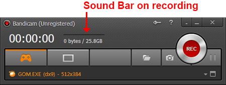 sound bar when recording