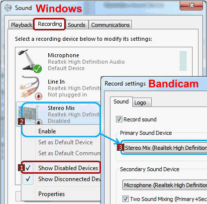 Stereo Mix Settings in Windows 7/vista
