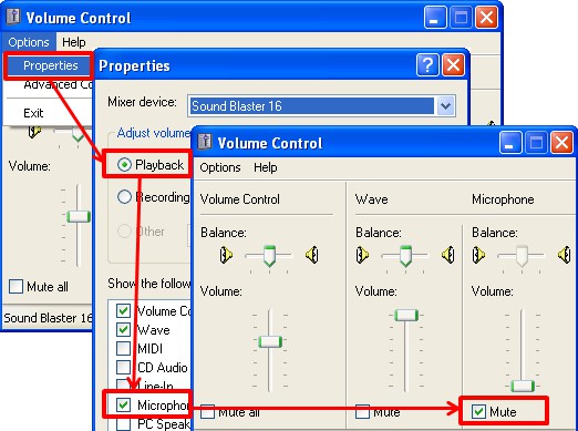 remove echo sound, robotic sound, howling in Windows XP