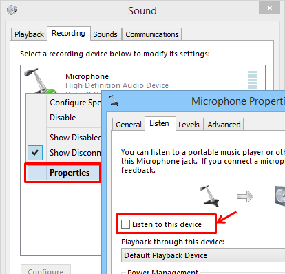 remove echo sound, robotic sound, howling in Windows Vista/7/8