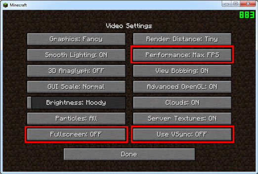 Minecraft reduce Minecraft lag, increase FPS, Bandicam