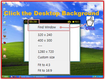 click the desktop screen background
