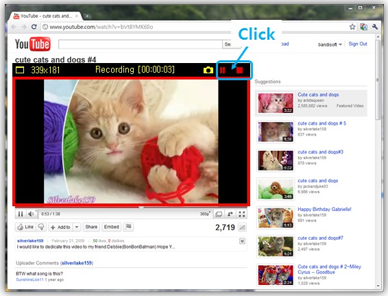 Bandicam youtube recording - find window